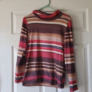 Multicolored cowl neck